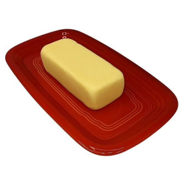 Fiestaware Fiesta CERAMIC Dish Plate Butter Dish Extra Large Scarlet Red - Picture 1 of 9